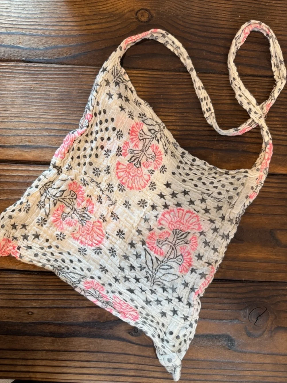 Free People boho hobo gauze shopping sling reusable tote bag